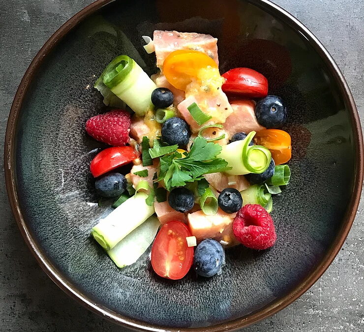 Ceviche de Saumon aux citrons verts et fruits de la passion 🐟
