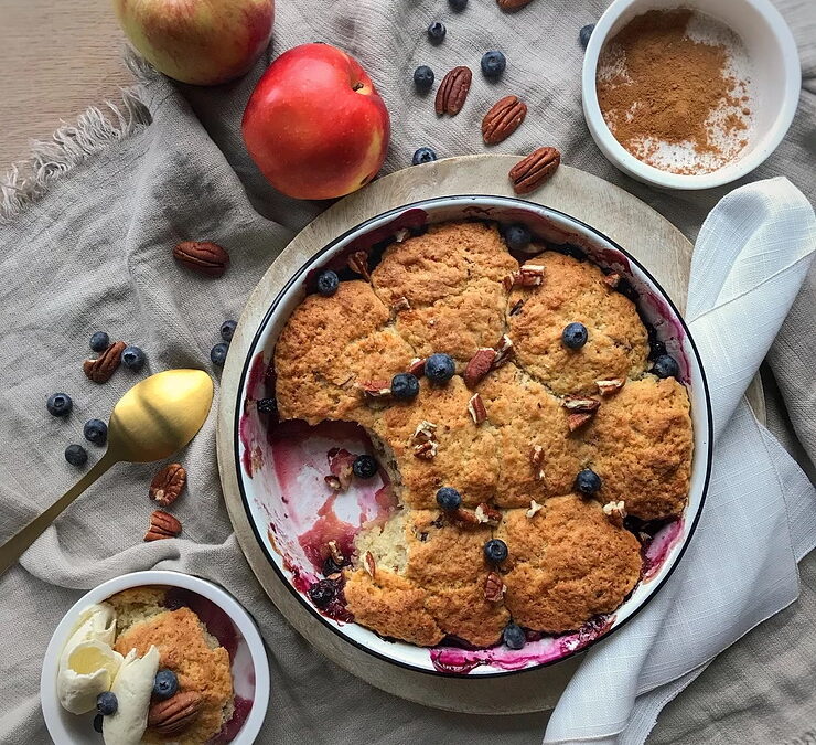 Cobbler aux pommes et aux myrtilles 🍎🍏🍎