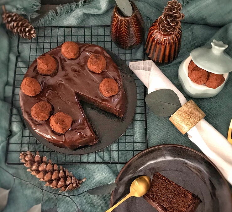 Gâteau extra chocolat et truffes 🍫 (sans gluten)