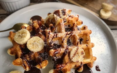 Gaufres légères bananes et chocolat 🍫 🍌 🧇