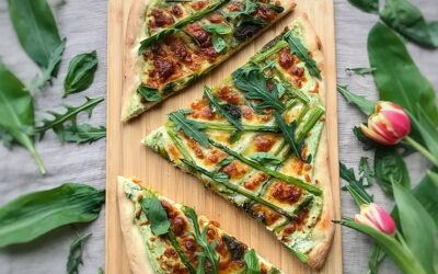 Pizza bianca asperges, ricotta et ail des ours 🐻