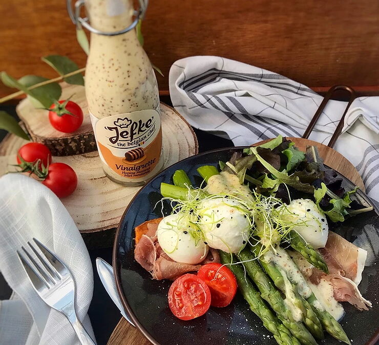 Toasts de patate douce, jambon, mozzarella et asperges 🍠 🍖🥗
